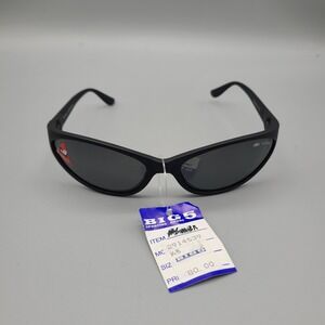 Vintage Bolle Wrap Sunglasses Mod Mamba Black Polarized 1402201038